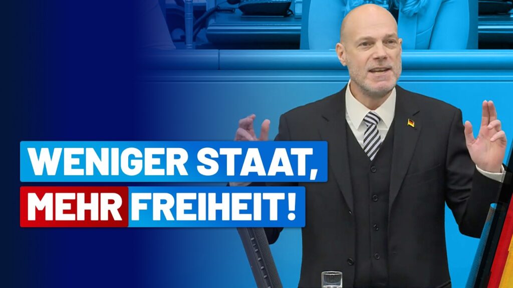 Thumbnail mit der Aufschrift: Weniger Staat, mehr Freiheit!